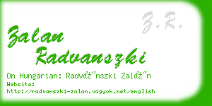 zalan radvanszki business card